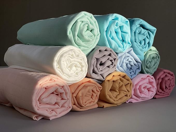 Ali+Oli Muslin Swaddle Blanket for Baby (Taupe) Large 47" x 47" Soft Rayon Made from Bamboo & Organic Cotton, Machine Washable Receiving Blanket Wrap for Newborn to Toddler
