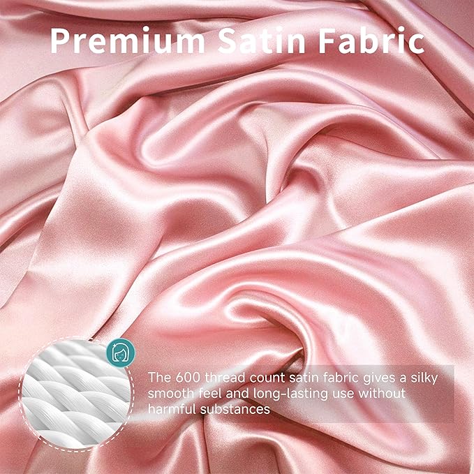 Satin Bassinet Sheet, Great for Baby Hair, Soft Silk Feeling Sheet for Rectangle Cradle Bassinet Mattress Pad, for Girls Gift Newborn and Infant(Pink)