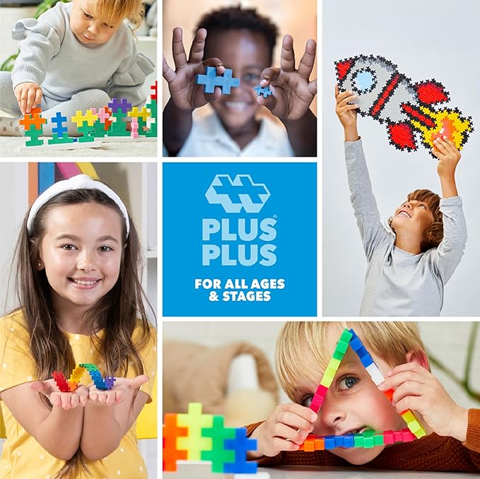 Plus Plus 240 Piece Interlocking Building Blocks for Kids, Open Ended Connecting Toys, Stem Bin Classroom Mini Manipulatives - Botanica Mix Play Tube
