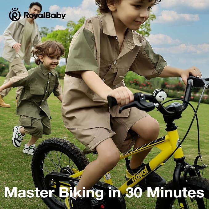 RoyalBaby Kids Bike Freestyle Classic & EZ Balance Pedal Switchable Bicycle, 12 14 16 18 Inch, 3-10 Years Toddler to Big Kids