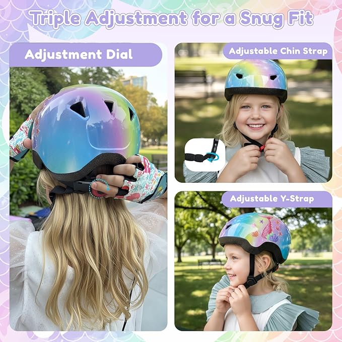 Toddler Bike Helmet with Gloves and Backpack Set, 3 Sizes for Baby Infant to Kids Ages 1-3 3-5 5-8+, Adjustable Boys Girls Bike Helmet for Bicycle/Scooter/Skateboard/Roller Skate