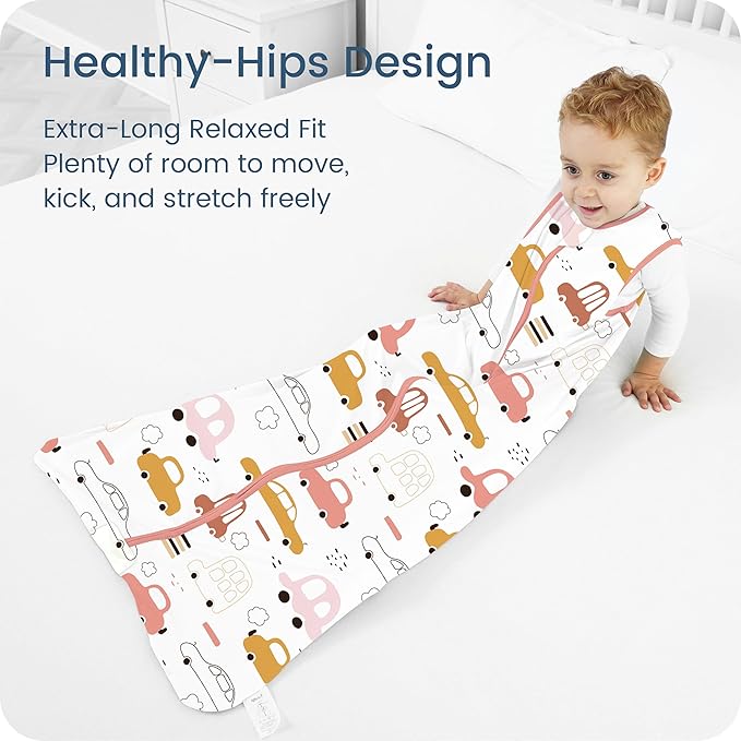 Toddler Sleep Sacks 2T-3T-4T, 0.5 TOG Light Summer Wearable Blankets, Extra Long XL Sleeping Bags, 2 Pack