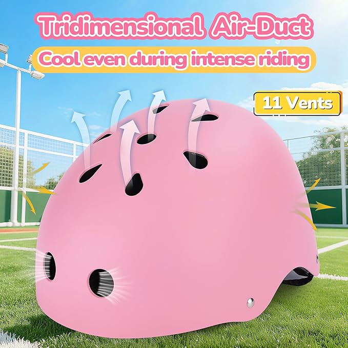 Kids Bike Helmet, Toddler Helmet for Youth Boys Girls Ages 3-14 Year Old, Adjustable Fit & Lightweight, Multi-Sport Safety for Skateboard Skating Bicycle Scooter Cycling