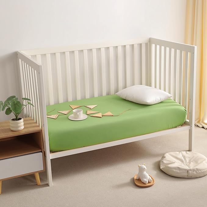 FLXXIE 2 Pack Microfiber Fitted Crib Sheets, Super Soft and Cozy Toddler Fitted Sheets for Standard Crib and Toddler Mattresses, 28x52, Orange