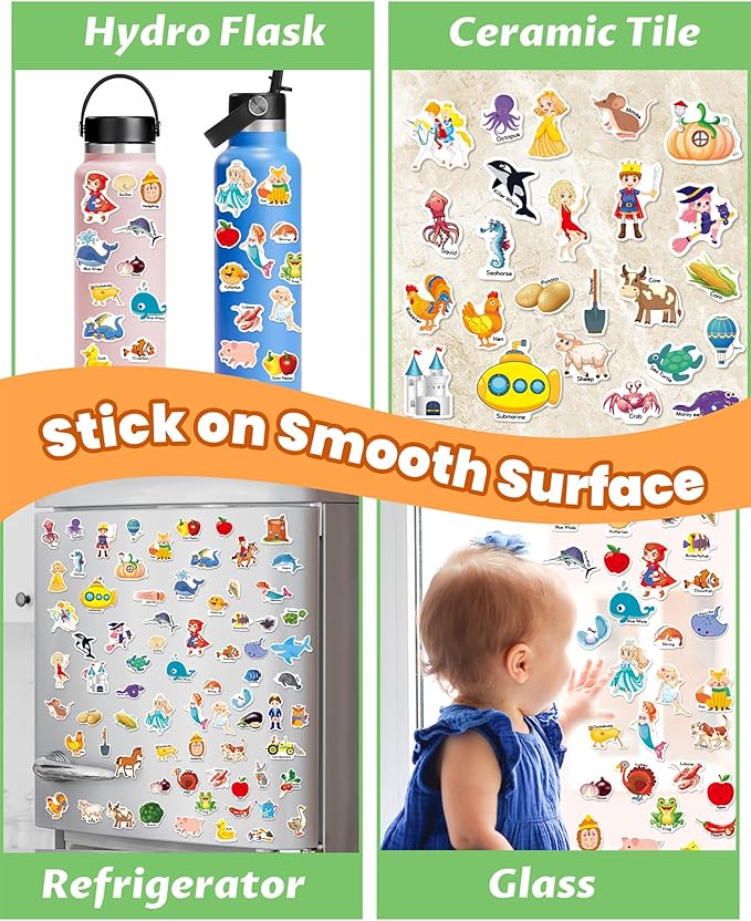 Walenced Reusable Sticker Book for Toddlers, Stickers for Kids, Toddler Sticker Book, Toddler Craft Activities, Toddler Travel Toys Ages 3 and Up Boy Girl Birthday Gifts