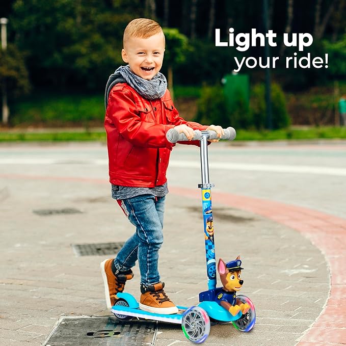 3D Kick Scooter for Kids, Self-Balancing 3 Wheeled Light Up Scooter with Extra Wide Anti-Slip Deck, Rear Brake, Lean to Steer, Lightweight Design, for Kids 3 and up, 75 LB Limit