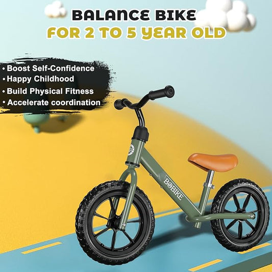 Bobike Toddler Balance Bike Toys for 2 to 5 Year Old Girls Boys Adjustable Seat and Handlebar No-Pedal Training Bike Best Gifts for Kids