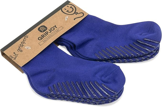 Gripjoy Toddler Socks with Grippers, Non-Slip for Kids, Enhanced Stability, Comfortable Cotton - 4 Pairs