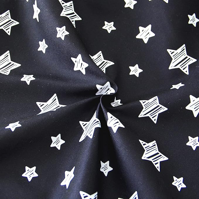 Black Star Baby Crib Sheet - Silky Soft Microfiber, 52'' x 28'' Fitted Sheet for Standard Size Crib Mattress, Snug Fit for Boys & Girls
