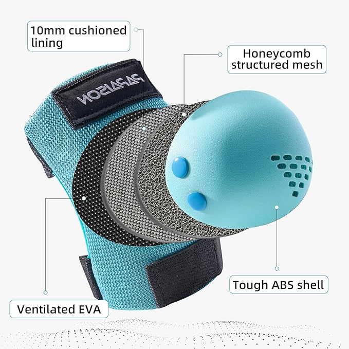PAPAISON Kids/Youth Knee Pad, Elbow Pads & Wrist Guards for Inline Skating Bike Cycling Skateboard Scooter, 3 in 1 Protective Gear Set for Girls Boys Adult
