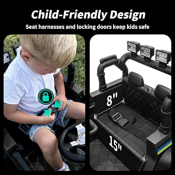24V Kids Ride on Car, Kids Electric Vehicles Car Ride on Toy Truck for Toddlers 3-5 w/Remote Control, 400W Motor - Black