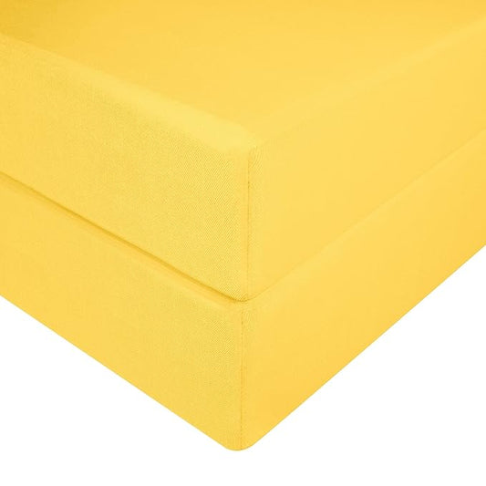 NTBAY 2 Pack 100% Brushed Microfiber Fitted Crib Sheet, Super Soft and Cozy 28x52 Crib Sheet for Standard Crib and Toddler Mattresses, Boys, Girls, Unisex, Yellow, 28x52 Inches
