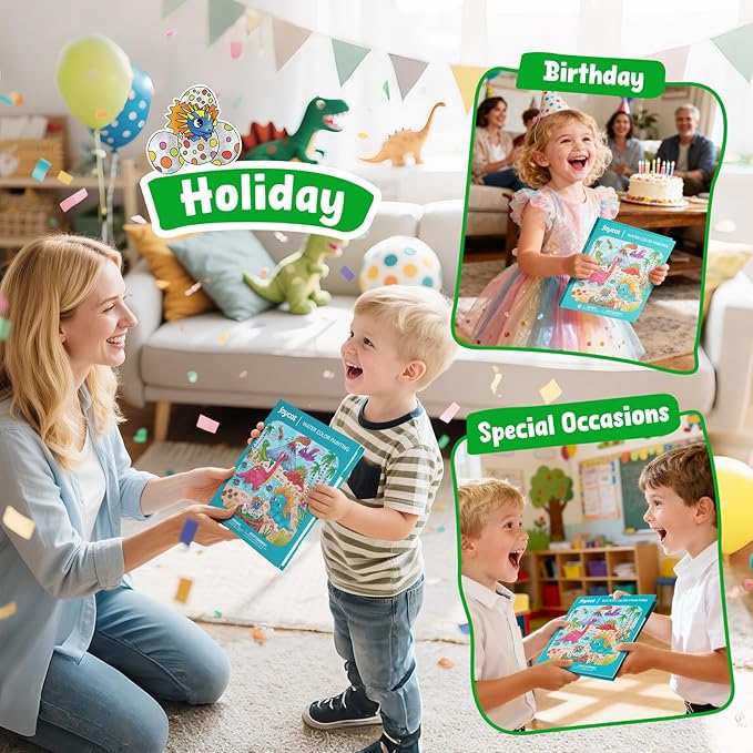 JoyCat Paint with Water Coloring Books for Toddlers, Watercolor Painting Sets for Kids Ages 3-5 4-8, Arts and Crafts Drawing Activities Toy Birthday Gift for Boys Girls (Dinosaurs)