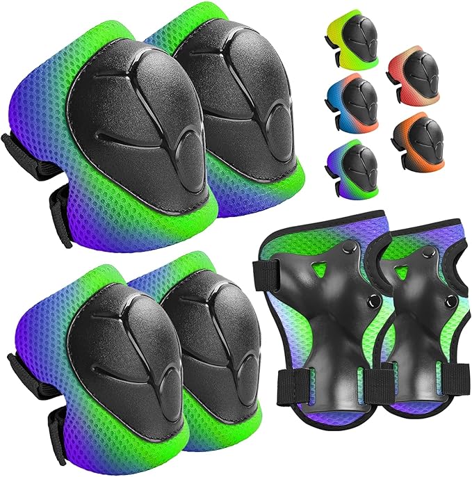 Kids Protective Gear Set Knee Pads for Kids 3-14 Years Toddler Knee and Elbow Pads with Wrist Guards 3 in 1 for Skating Cycling Bike Rollerblading Scooter