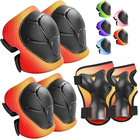 Kids Protective Gear Set Knee Pads for Kids 3-14 Years Toddler Knee and Elbow Pads with Wrist Guards 3 in 1 for Skating Cycling Bike Rollerblading Scooter