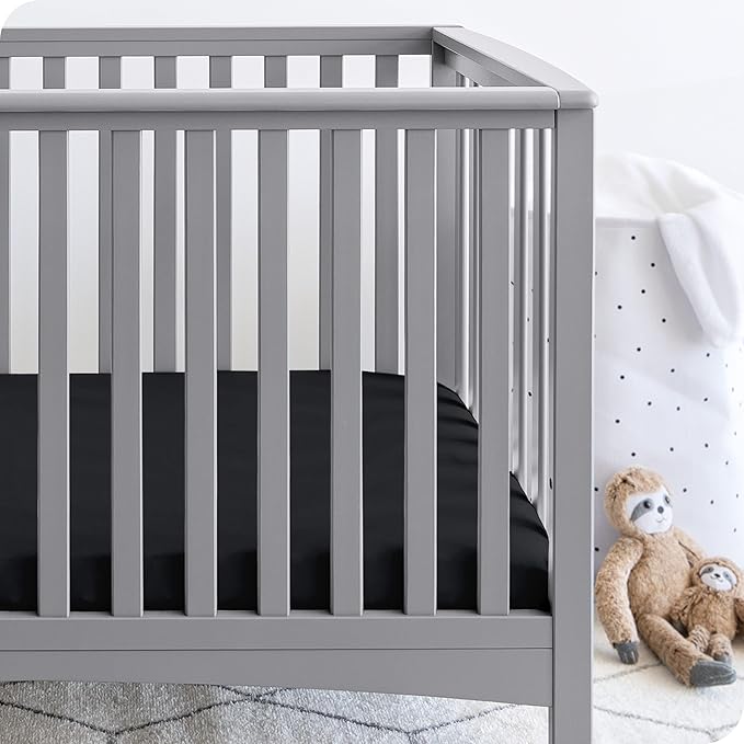 Bare Home 2-Pack Fitted Crib Sheets - Premium 1800 Ultra-Soft Microfiber - Breathable - Baby Sheet - for Boys & Girls - Fits Standard Crib and Toddler Mattresses (Morning Sun/Cloud Grey)