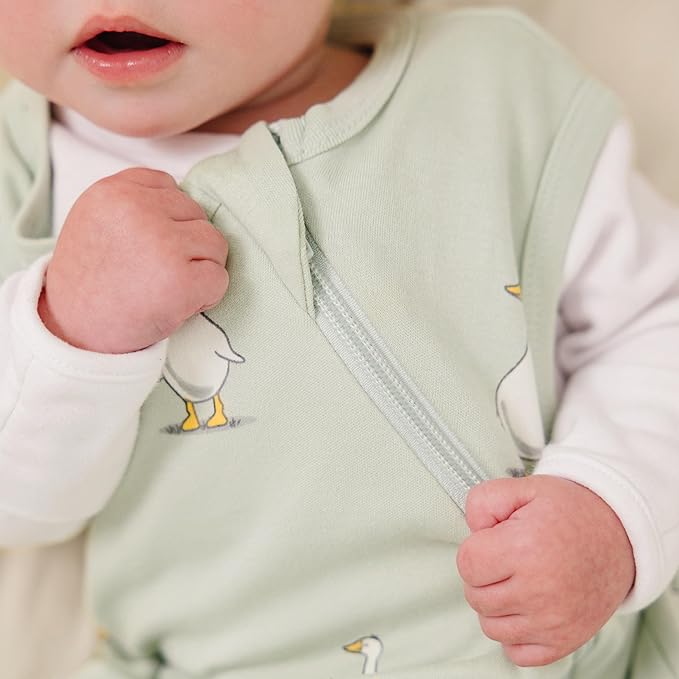 Ecolino Organic Cotton Baby Sleep Sack - 2-Way Zipper Baby Wearable Blanket - Toddler Sleeping Bag Sack - 18-36 Months - Goose