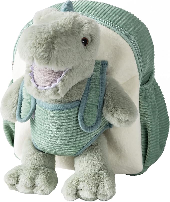Moonkie Hug & Go Dinosaur Toddler Backpack – Soft Plush Bag with Take-Along Toy for Boys Aged 2–4 | Ideal for Daycare | Travel & Birthday Gifts for 3-Year-Old Kids