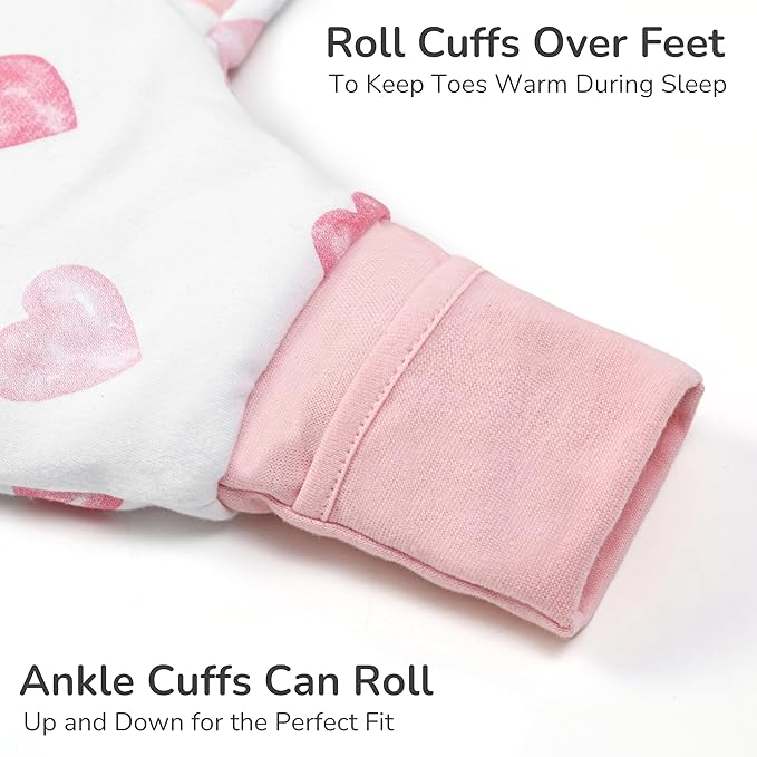Mama Cheetah Toddler Sleep Sack with Feet, 2.5 TOG Organic Cotton Baby Sleeping Bag with Legs, Winter Baby Wearable Blankets for Early Walker 6-18 Month