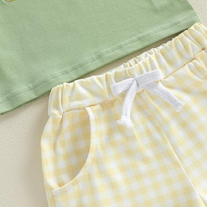 Baby Boy St Patricks Day Outfit Clover Embroidery Short Sleeve T-shirt Tops Shorts Set Toddler Spring Summer Clothes