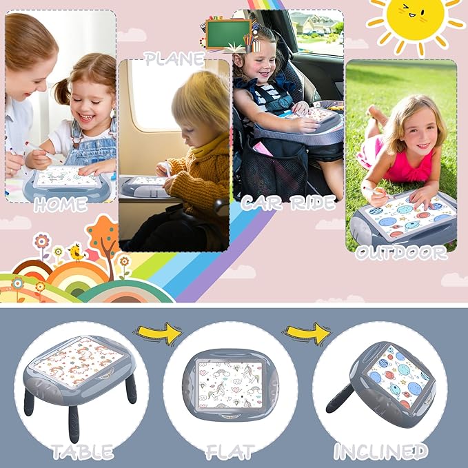 Gift for 1-2 Years Old Boy, Boy Toys with Magnetic Letters and Numbers, Portable Doodle Board Easel, Learning and Educational Toy for 1-2 Years Old Boys (Blue)