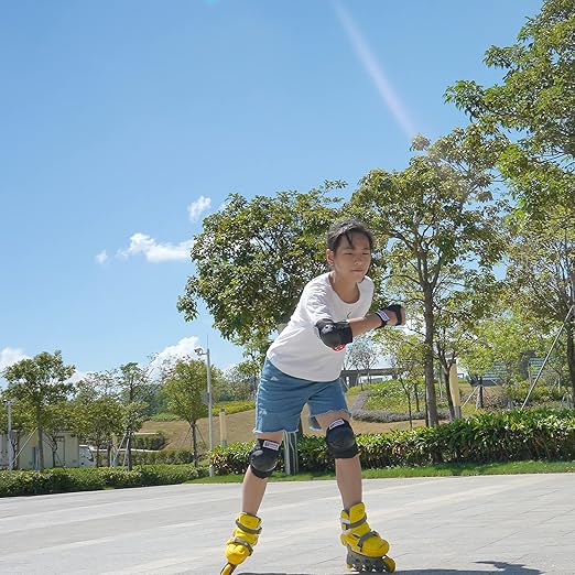 Kids/Youth Knee Pads Elbow Pads Wrist Guards 3 in1Protective Set, for 3-15 Years Child Roller Skates, Cycling, Inline Skating, Skateboard, BMX Bike, Balance Bike, Scooter Riding Sports