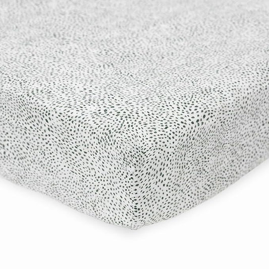 Little Unicorn Premium Crib Sheet | Breathable & Super-Soft Muslin Fabric (Green Seed)