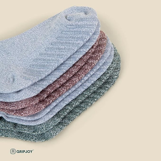Gripjoy Toddler Socks with Grippers, Non-Slip for Kids, Enhanced Stability, Comfortable Cotton - 4 Pairs