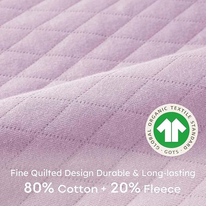 Yoofoss Baby Sleep Sack 6-12 Months 1.0 Tog Long Sleeve Sleep Sack Organic Cotton Wearable Blanket for Infants 2-Way Zipper Quilted Sleeping Sacks(Medium)