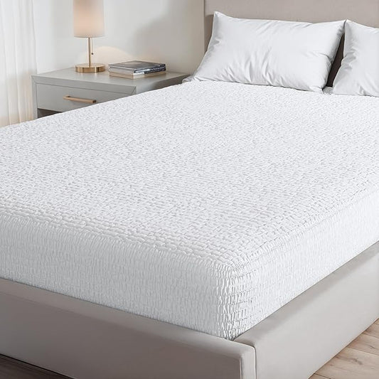 PAULATO BY GA.I.CO Full Waterproof Mattress Protector – Mattress Cover for Full Size Bed – Breathable Noiseless Hypoallergenic Machine Washable – Water Proof Protector with Deep Elastic Skirt