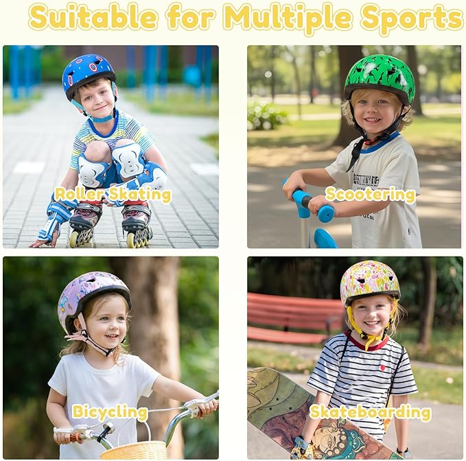 Toddler Bike Helmet with Gloves and Backpack Set, 3 Sizes for Baby Infant to Kids Ages 1-3 3-5 5-8+, Adjustable Boys Girls Bike Helmet for Bicycle/Scooter/Skateboard/Roller Skate