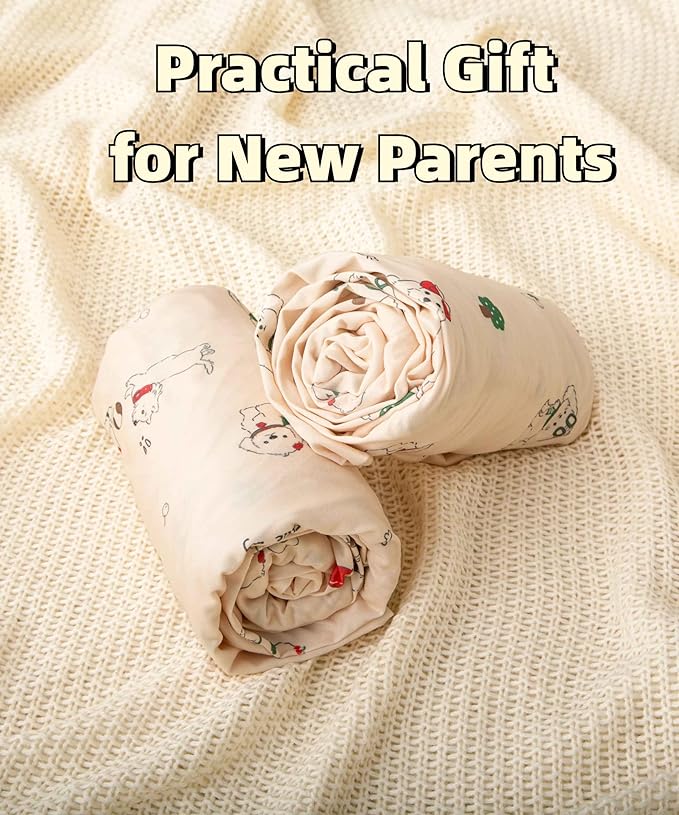 SDY Dog Jersey Crib Sheets, Cute Animal Crib Sheets for Standard CribMattress&Toddler Bed Mattress Cover,2 Packed, Size52 x28 x8, Super Soft Jersey Fitted Sheet for Baby Boys and Girls
