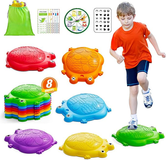 Stepping Stones for Kids, 8PCS Non-Slip Balance Steps Stones for Toddler 1-3, Obstacle Courses Sensory Toys, Coordination Game for Boys Girls Indoor Outdoor Play Ages 3-5
