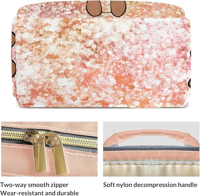 Personalized Pink Peach Unicorn Glitter Girl Custom with Name Diaper Bag Backpack For Baby Boy Girl Dad Mom Unisex for Adult Daypack Holiday Gift