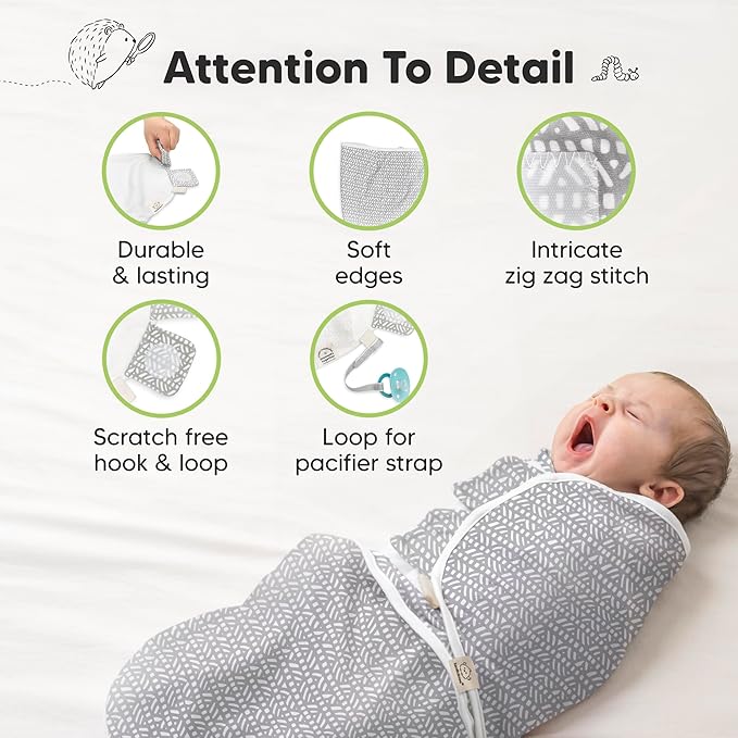 KeaBabies 3-Pack Organic Baby Swaddle Sleep Sacks - Swaddles for Newborns, Infant 3-6 Months, Baby Girls, Boys, Soft & Snug Newborn Sleep Sack, Nursery Swaddling Blankets (Nordic, L)