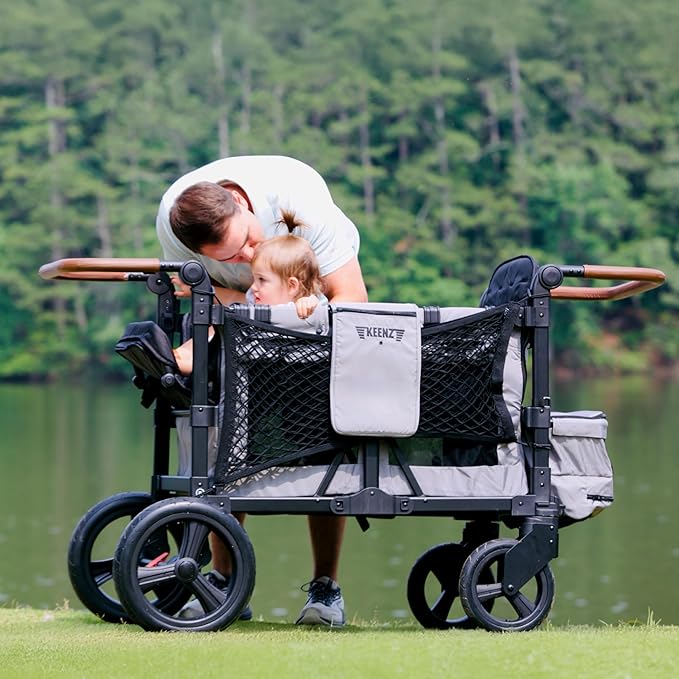 Keenz XC EVO Luxury Comfort Stroller Wagon | Foldable 6 Passenger with Adjustable Canopy |Black