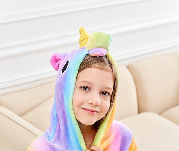 Doctor Unicorn Soft Unicorn Hooded Bathrobe Sleepwear - Unicorn Gifts for Girls