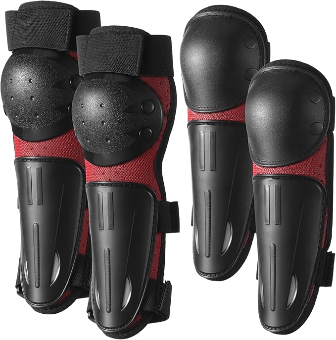 yeesport Youth Knee Elbow Pads, Knee Pads and Elbow Pads for Kids Dirt Bike Gear with Anti-Impact Hard Shell, Breathable Mesh, Adjustable Little for Motorcycle Biking Skating Scooter Sports