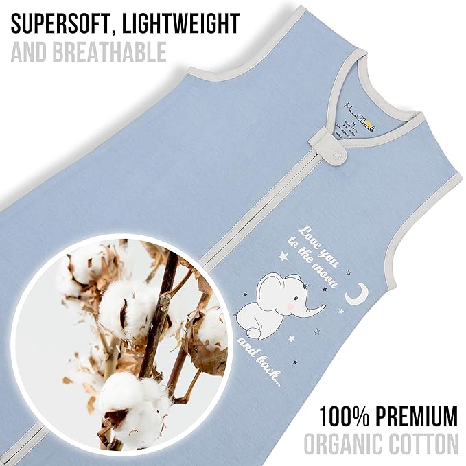 Mama Cheetah Toddler Sleep Sack with Feet 3T-4T, 1.0 TOG Organic Cotton Baby Wearable Blankets with Legs, Baby Sleeping Bag for Walkers, Early Walker Large