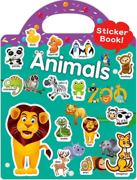 Benresive Reusable Sticker Books for Toddlers, Fun Travel Stickers for Kids, Toddler Sticker Book, Crafts Activities for Toddlers, 3 and Up Birthady Gifts - Animals Zoo