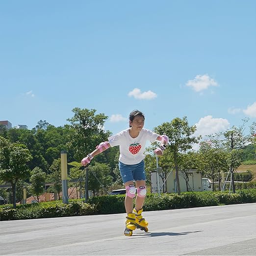 Kids/Youth Knee Pads Elbow Pads Wrist Guards 3 in1Protective Set, for 3-15 Years Child Roller Skates, Cycling, Inline Skating, Skateboard, BMX Bike, Balance Bike, Scooter Riding Sports
