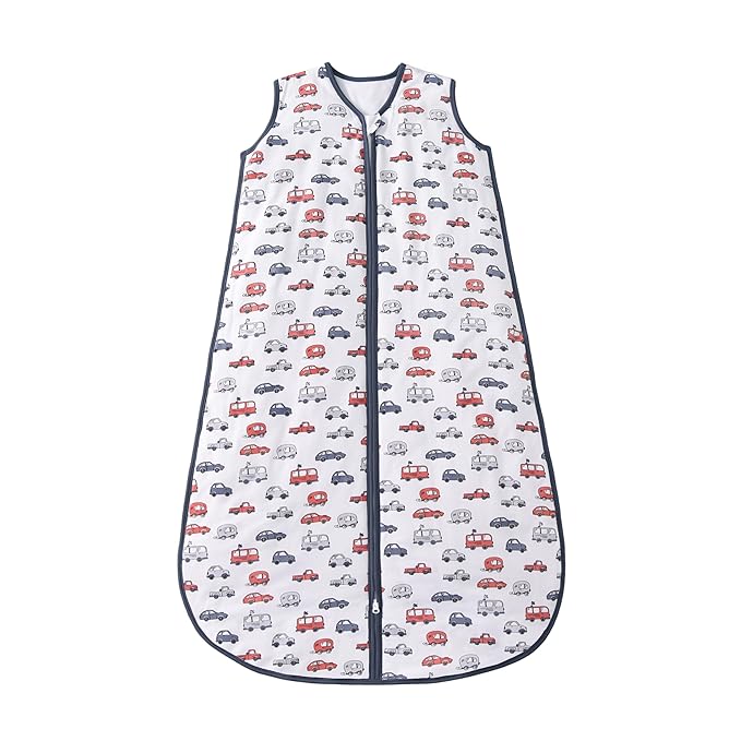Baby Sleep Sack 2-4 T 95% Rayon from Bamboo 5% Spandex Boys & Girls Wearable Blanket 1.0 TOG Toddler Sleeping Sack 2- Way Zipper X-Large Car Truck