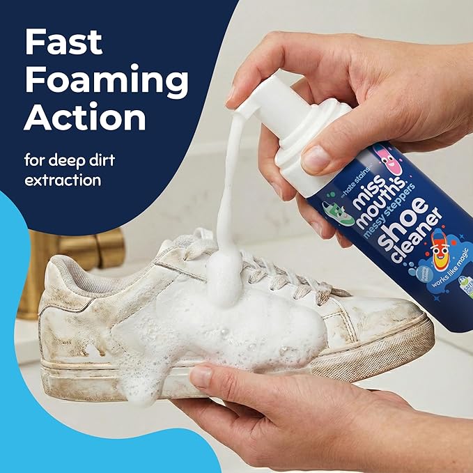 Miss Mouth's Messy Eater Stain Treater and Messy Steppers Shoe Cleaner Magic Duo - Stain Remover for Clothes, Carpet, Upholstery and Shoe Cleaner for Sneakers, Leather, Cloth, Mesh