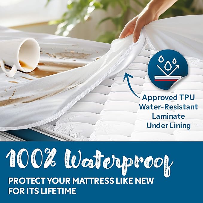 Guardmax Jersey Knitted King Zippered Mattress Encasement with Deep Pockets - Waterproof & Bed Bug Proof Mattress Protector - Comfortable, Soft, and Noiseless Zippered Bedding - (78x 80 x 18)