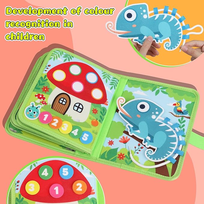 Toddler Busy Board Montessori Toys for 3 Year Old - Farm Busy Book Educational Learning Sensory Toy for Boys Girls - Christmas Birthday Gifts for Toddlers Travel Toys for Airplane Car