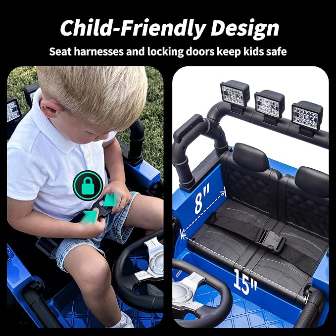 24V Kids Ride on Car, Kids Electric Vehicles Car Ride on Toy Truck for Toddlers 3-5 w/Remote Control, 400W Motor - Blue