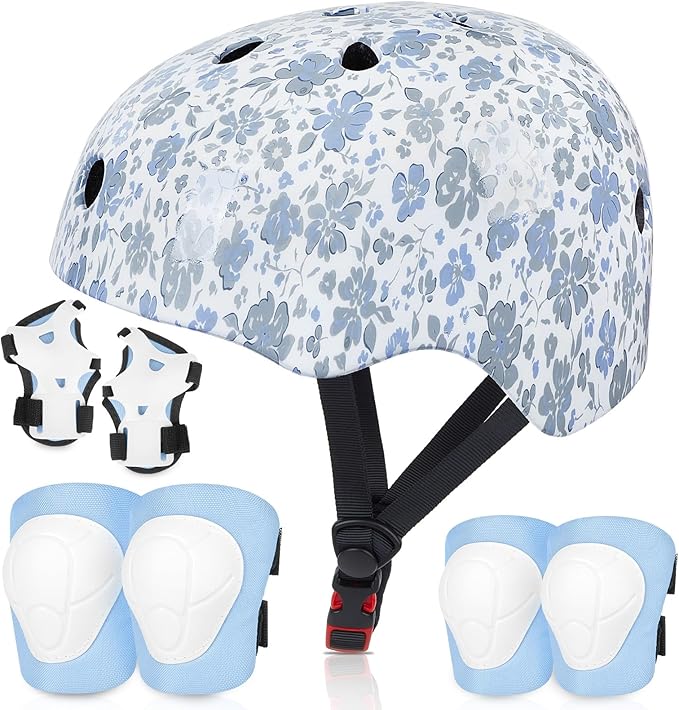 FIODAY Kids Helmet Knee Pads for Kids Unicorn Knee and Elbow Pads Wrist Guards Adjustable Protective Gear Set for Girls Boys Sports Skateboard Inline Skating Scooter