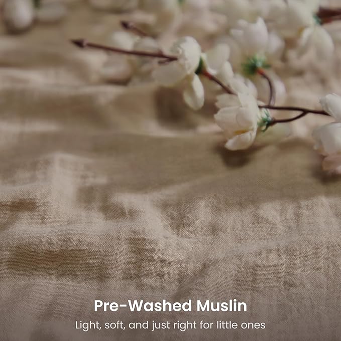 Bioweaves Organic Cotton Muslin Bassinet Sheet, GOTS Certified Extra Soft Fitted Sheet, Universal Fit for Oval Baby Bassinet Mattresses, 33" x 17", 4 Inch Pocket, Irish Cream
