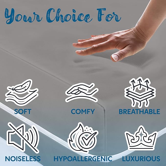 Guardmax Jersey Knitted Short Queen Zippered Mattress Encasement - Waterproof & Bed Bug Proof Mattress Protector - Comfortable, Soft, and Noiseless Zippered Bedding - Dust Mite P0roof (60 x 75 x 12)