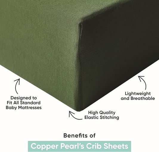 Copper Pearl Premium Knit Crib Sheets: Breathable and Soft, Fitted for Standard Mattresses, Perfect for Baby Registry or Shower Gift, Dune